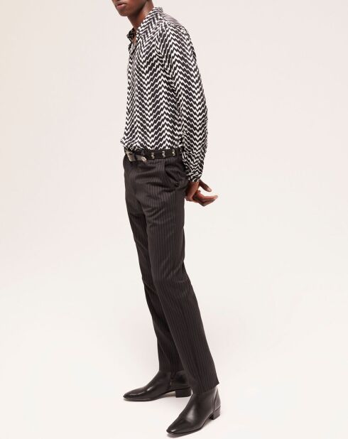 Chemise col classique imprimé noire
