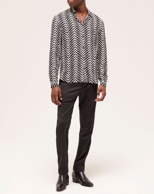 Chemise col classique imprimé noire