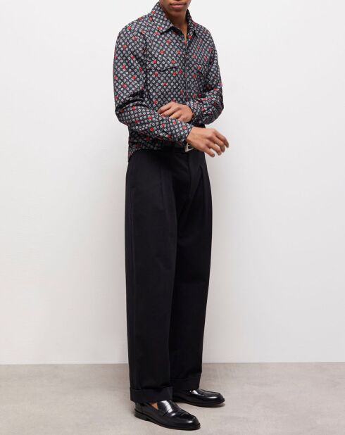 Chemise imprimée noire