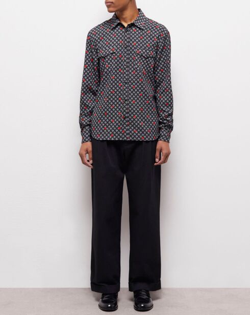 Chemise imprimée noire