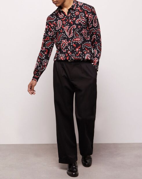 Chemise imprimée noire