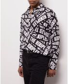 Chemise décontractée avec logo Tape noire