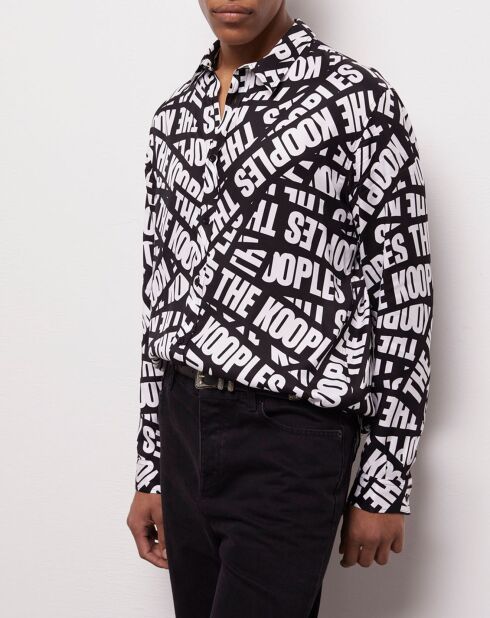 Chemise décontractée avec logo Tape noire