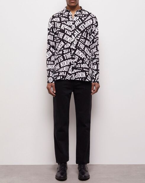 Chemise décontractée avec logo Tape noire
