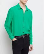 Chemise col classique verte
