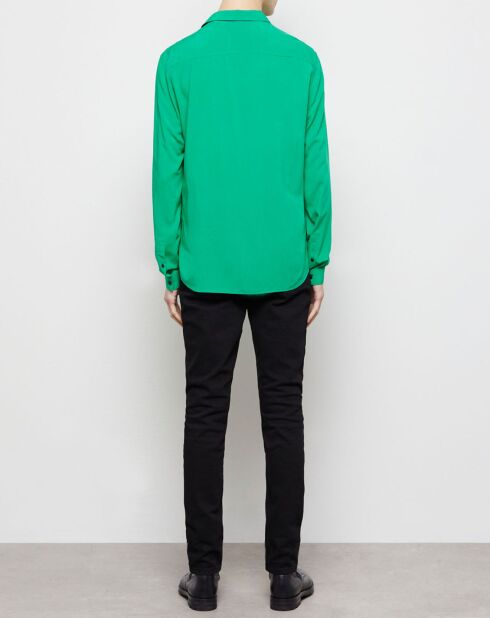 Chemise col classique verte