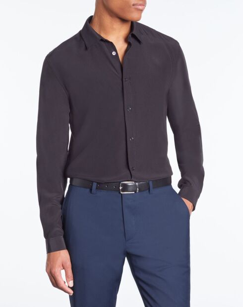 Camicia 100% seta nera