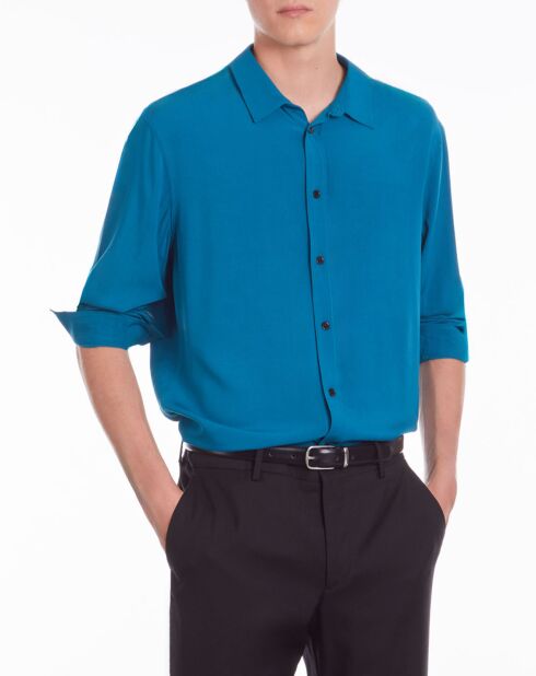 Chemise fluide bleue