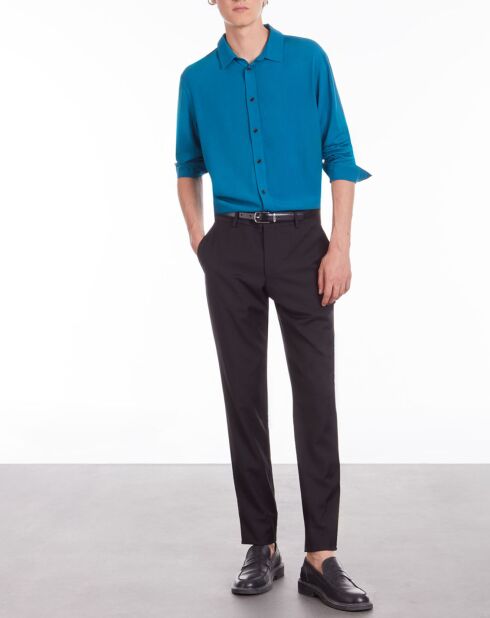 Chemise fluide bleue