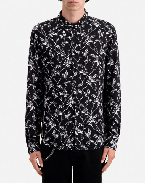 Chemise imprimée noire