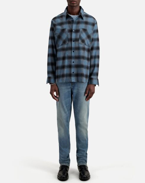 Chemise à carreaux bleue