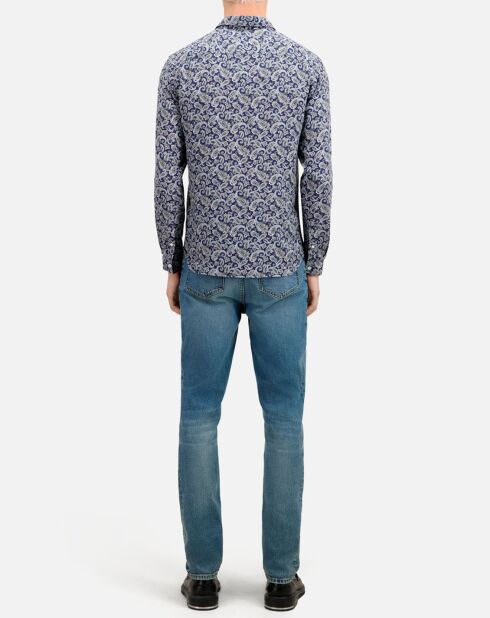 Chemise imprimée bleu marine