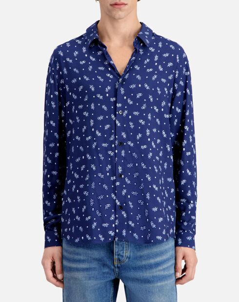Chemise imprimée bleue