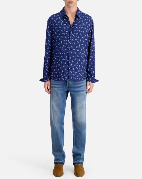 Chemise imprimée bleue