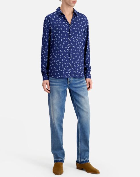 Chemise imprimée bleue