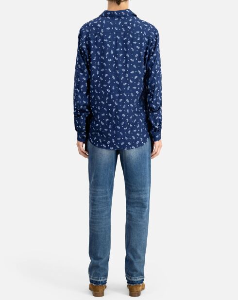 Chemise imprimée bleue