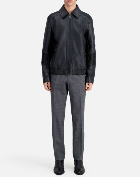 Blouson biker en Cuir noir
