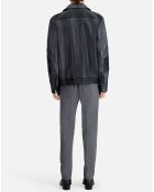 Blouson biker en Cuir noir