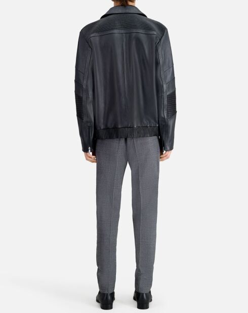 Blouson biker en Cuir noir