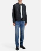 Blouson biker en Cuir noir