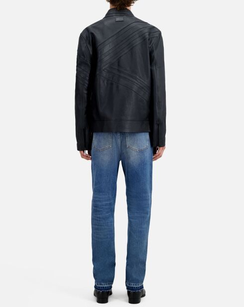 Blouson biker en Cuir noir
