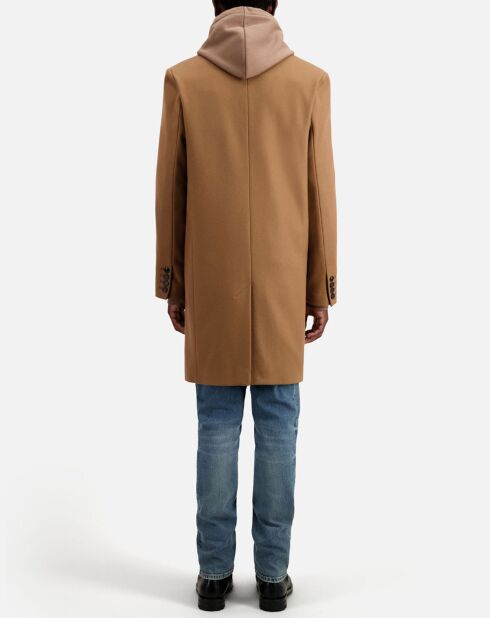 Manteau long en Laine mélangée camel