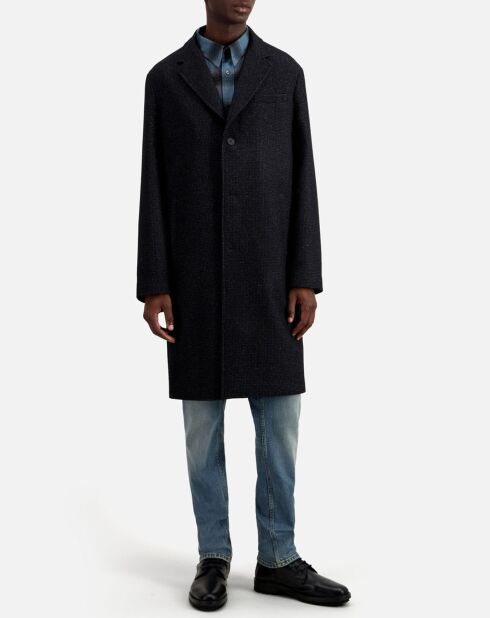 Manteau long en Laine mélangée noir