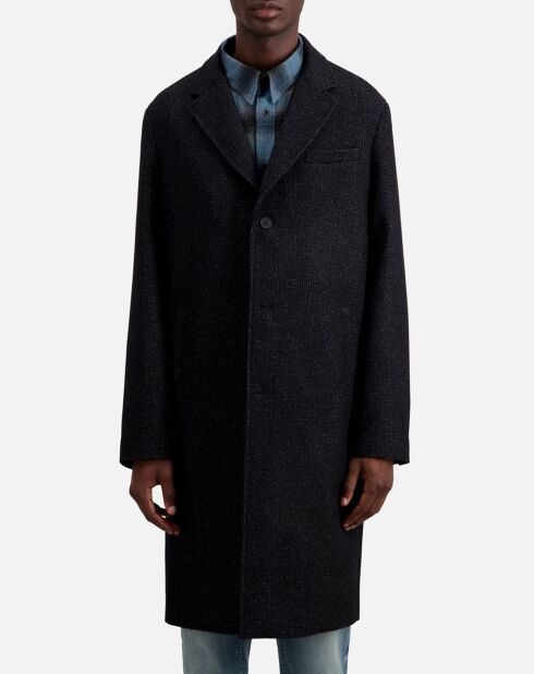 Manteau long en Laine mélangée noir