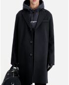 Manteau long en Laine mélangée noir