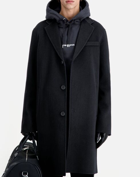 Manteau long en Laine mélangée noir