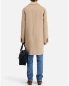 Manteau long en mélange de Laine beige