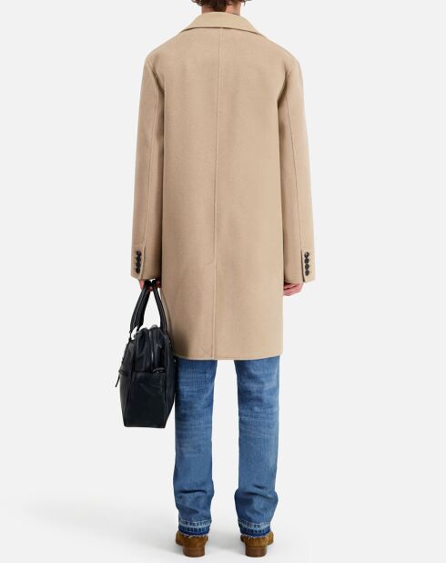 Manteau long en mélange de Laine beige