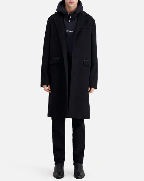 Manteau long  en Laine & Cachemire noir