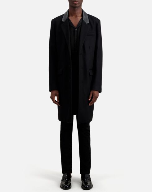 Manteau long  en Laine & Cachemire noir