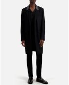 Manteau long  en Laine & Cachemire noir