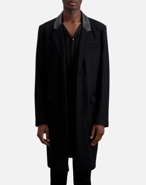 Manteau long  en Laine & Cachemire noir