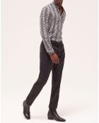 Pantalon de costume en Laine à rayures noir