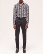 Pantalon de costume en Laine à rayures noir