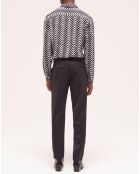 Pantalon de costume en Laine à rayures noir