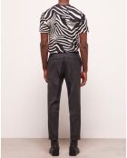 Pantalon de costume en Laine pied-de-poule noir