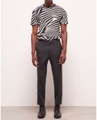 Pantalon de costume en Laine pied-de-poule noir