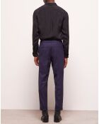 Pantalon de costume en Laine pied-de-poule bleu