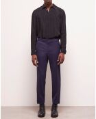 Pantalon de costume en Laine pied-de-poule bleu