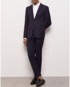Pantalon de Costume 100% Laine bleu marine