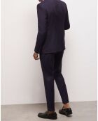 Pantalon de Costume 100% Laine bleu marine