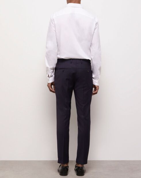 Pantalon de Costume 100% Laine bleu marine