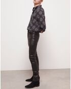 Pantalon slim en Cuir noir