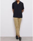 Pantalon taille élastique beige