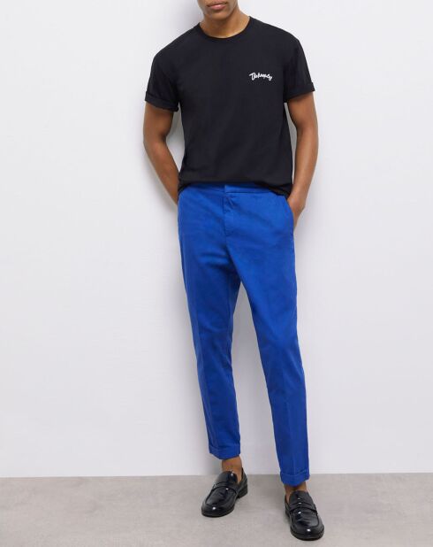 Pantalon taille élastique bleu