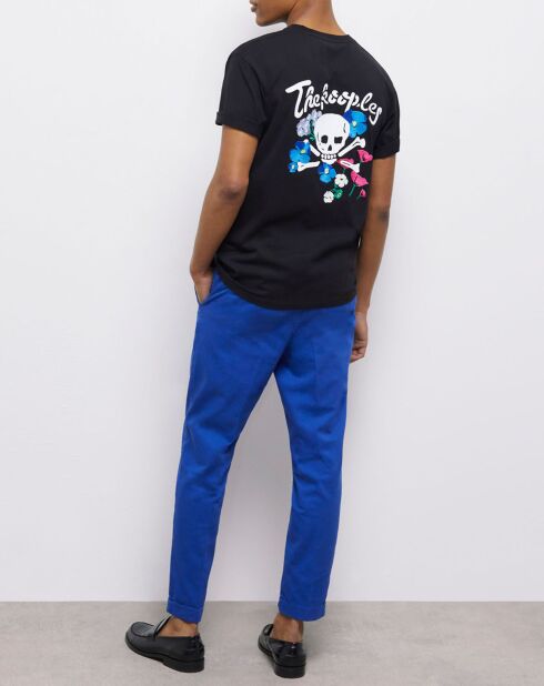 Pantalon taille élastique bleu